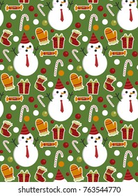 pattern snowman, christmas vector, Gift paper, HOLIDAYS, seamless background, merry snowman,  wrapper