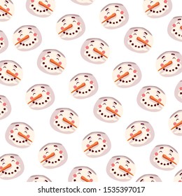 pattern of snowman on white background vector illustration design