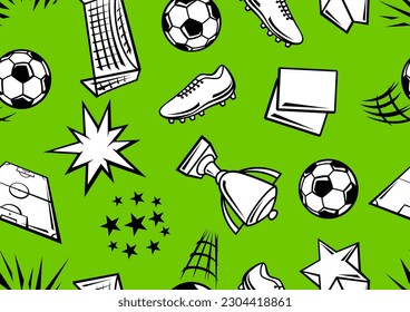 Pattern with soccer symbols. Football club illustration.