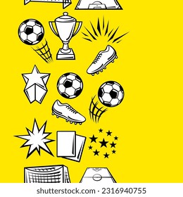 Pattern with soccer symbols. Football club illustration.