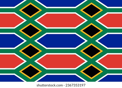 The pattern is "South Africa pattern". Seamless graphic background in the colors of the flag of South Africa. Vector illustration