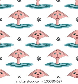 Pattern sphynx cat emoji.Vector illustration.