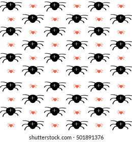 The pattern of a spider on Halloween red
