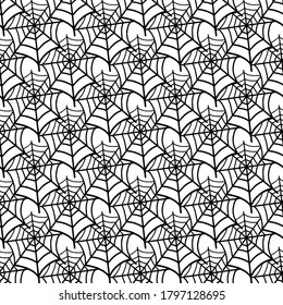 The pattern of the spider web. Design for Halloween, paper, textile. Halloween pattern. hand drawn vector illustration
