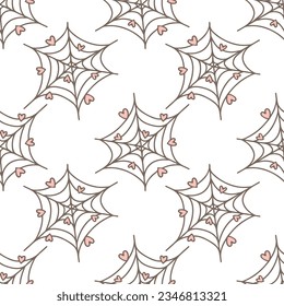 pattern spider web with heart Halloween