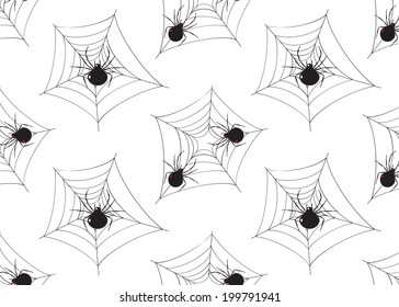 Pattern spiders and webs black and white background.