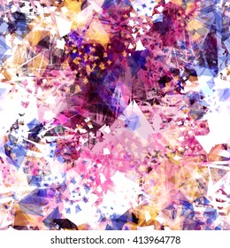 Pattern of  spines. Pale needles. Transparent triangles & scratches. Seamless abstract vector background.