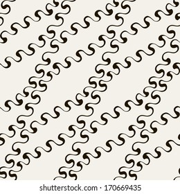Pattern with spiral curls. Vector repeating texture. Stylish background with scrolls