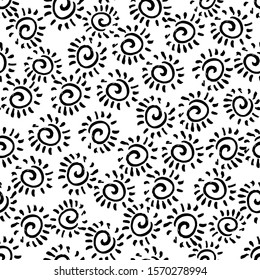 Pattern spiral. Manual graphics. Abstraction. Sun