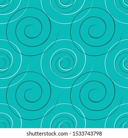 Pattern with spirals in the style of brush strokes. Print design. Seamless background.