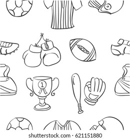 Pattern sport equipment hand draw