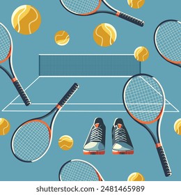Pattern Sport Game Tennis Court Ball Racket Club