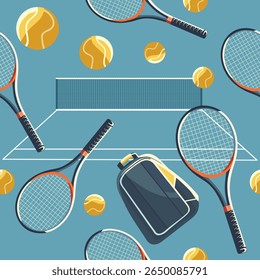 Pattern Sport Game Tennis Court Ball Racket Club