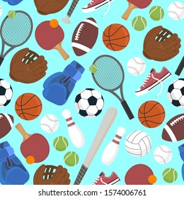 Pattern. Sport. Sports equipment. Vector illustration