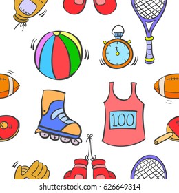 Pattern sports equipment of vector art