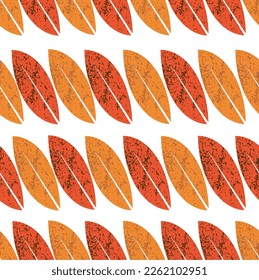Patrón de hojas marrones y naranjas manchadas. Diseños impecables. Tema del otoño. ilustración para papel pintado, afiche, carné de banner, impresión, web y embalaje.
