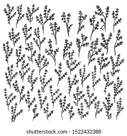 pattern with sprigs and berries. cover. background for craft paper.