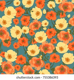 pattern of spring flowers. Watercolor bouquet of flowers. Hand painted colorful floral composition isolated on white background. Vintage style peony, roses, anemone, berries and leaves posy.