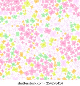Pattern of the spring pink flowers