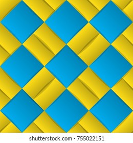 Pattern of square and cyan and yellow color