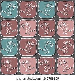 Pattern With Squares And Birds. EPS10 vector file organized in layers for easy editing.