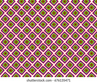 Pattern with squares of different colors in a plane on a white background