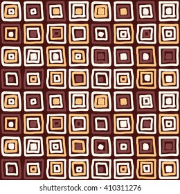 Pattern with squares. Geometric pattern with doodle squares.