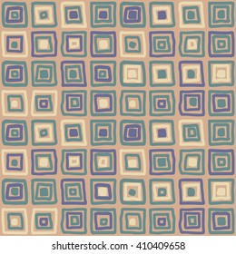 Pattern with squares. Geometric pattern with doodle squares.