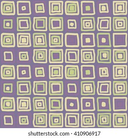 Pattern with squares. Geometric pattern with doodle squares.