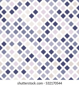 The pattern of squares in muted shades on a white background. Seamless vector mosaic.