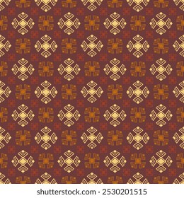 A pattern of squares and triangles in a warm color palette. The squares are of different sizes and the triangles are of various shapes. The overall effect is a sense of movement and energy