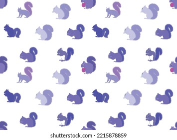 Pattern squirrel. Cartoon squirrel. Set of cute funny cartoon squirrels collection vector illustration flat isolated on white background.