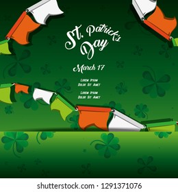 pattern of st patrick day with garlands