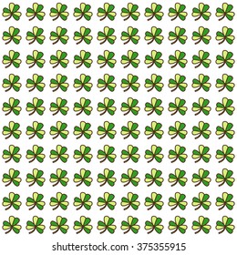 pattern for St. Patrick's Day with four leaf shamrock leaves