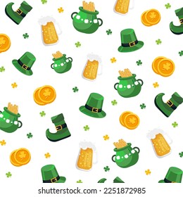 Pattern for St. Patrick's Day holiday on white background