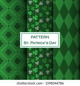 Pattern St. Patrick's Day on background.  clover leaf,design for web, site, greeting,advertising,banner,poster,flyer,card. Vector illustration.