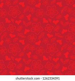 Pattern St. Valentine's Day color doodles sketch