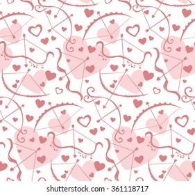 Pattern for st valentines day, made of hearts and bows