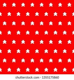 Pattern of standard wooden meeples for board games. Isolated game pieces. Boardgames symbol for community icons or geek print. Figures from table games.