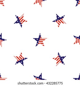 Pattern Of Star With American Flag.