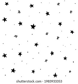 pattern of star doodle. Star hand drawn. Starry background. Vector seamless pattern with stars. background of hand drawn star seamless pattern. Vector Star Pattern Background.