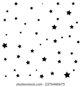 pattern of star doodle. Star hand drawn. Starry background. Vector seamless pattern with stars. Vector EPS 10.