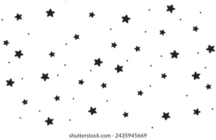 patrón de doodle estrella. Estrella dibujada a mano. Fondo estrellado. Vector patrón sin fisuras con estrellas. Vector EPS 10.	