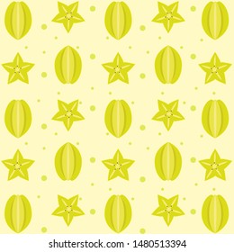 Pattern star fruit - vector