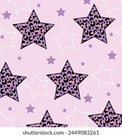 pattern star girl animal print 