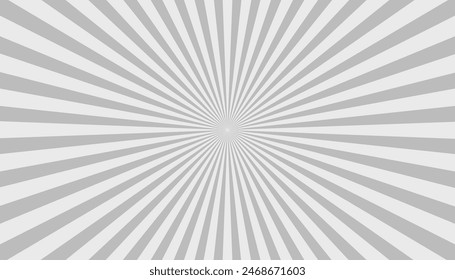 Pattern of starburst. abstract texture with light of sunburst. gray background with white sun ray. retro background with flash