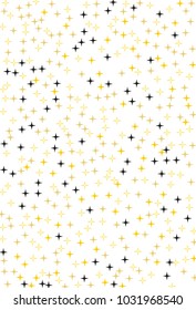 Pattern with stars. Black and gold on a white background color. A simple backdrop for screensavers, banners, wallpapers for your phone. Vector illustration. Rectangular, vertical