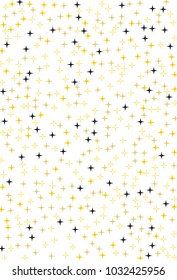Pattern with stars. Black and gold on a white background color. A simple backdrop for screensavers, banners, wallpapers for your phone. Vector illustration. Rectangular, vertical
