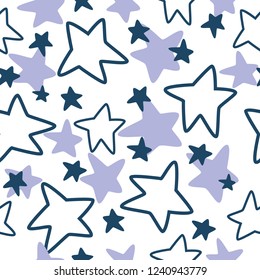 pattern with stars blue and violet color. 