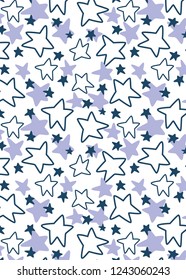 pattern with stars blue and violet color. 